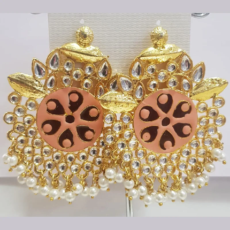 Tarnish Resistant Drop Earrings for Longevity -Shreeji Gold Plated Meenakari Dangler Earrings