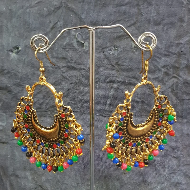 Drop Earrings for Party Look -Shreeji Gold Plated Pearl Dangler Earrings