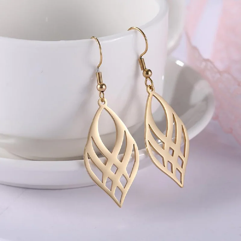 Pearl Drop Earrings for Elegance -Stainless Steel Geometric Drop Earrings