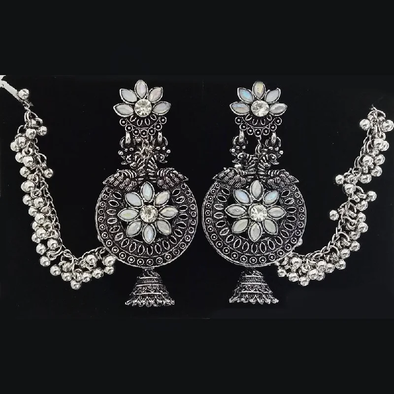 Beaded Drop Earrings for Party -Tip Top Jewellers Oxidised Plated Kanchain Dangler Earrings