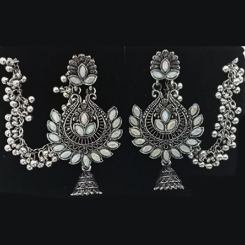 Push Back Drop Earrings for Convenience -Tip Top Jewellers Oxidised Plated Kanchain Dangler Earrings