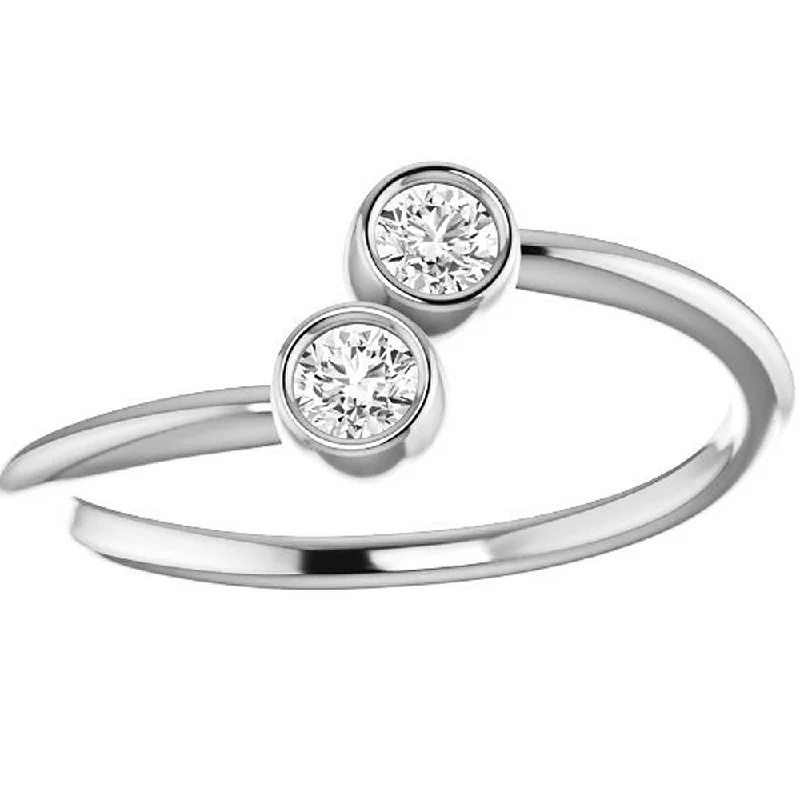 Rings with adjustable bands for perfect fit -1/4ct 2-Stone Diamond Forever Us Engagement Ring