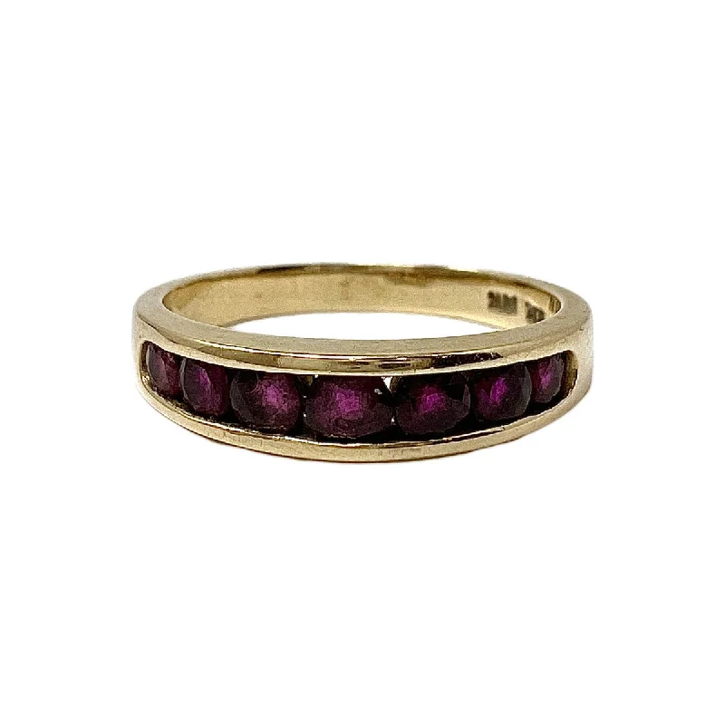 Rings with carved onyx for bold sleekness -14K Gold Ring  with Ruby