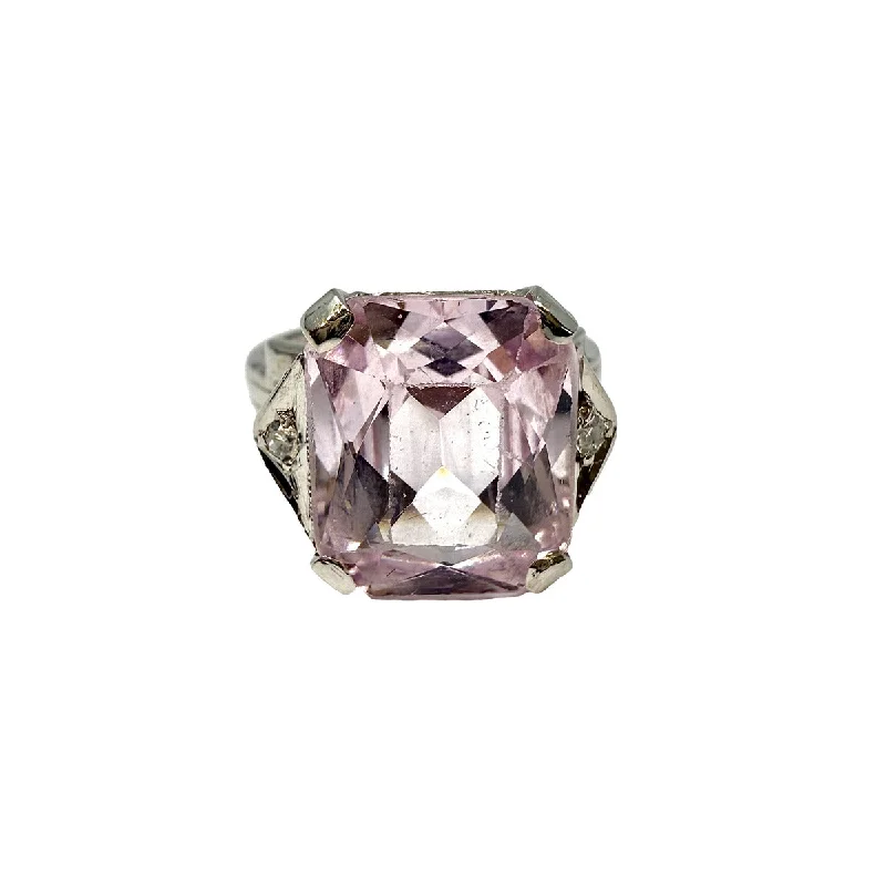 Platinum rings with sparkling sapphire center stones -14K White Gold Ring with Pink Tourmaline and Diamond