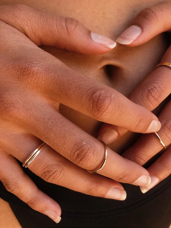 Rings with peacock ore for iridescent glow -Dainty Stack Ring by Toasted Jewelry