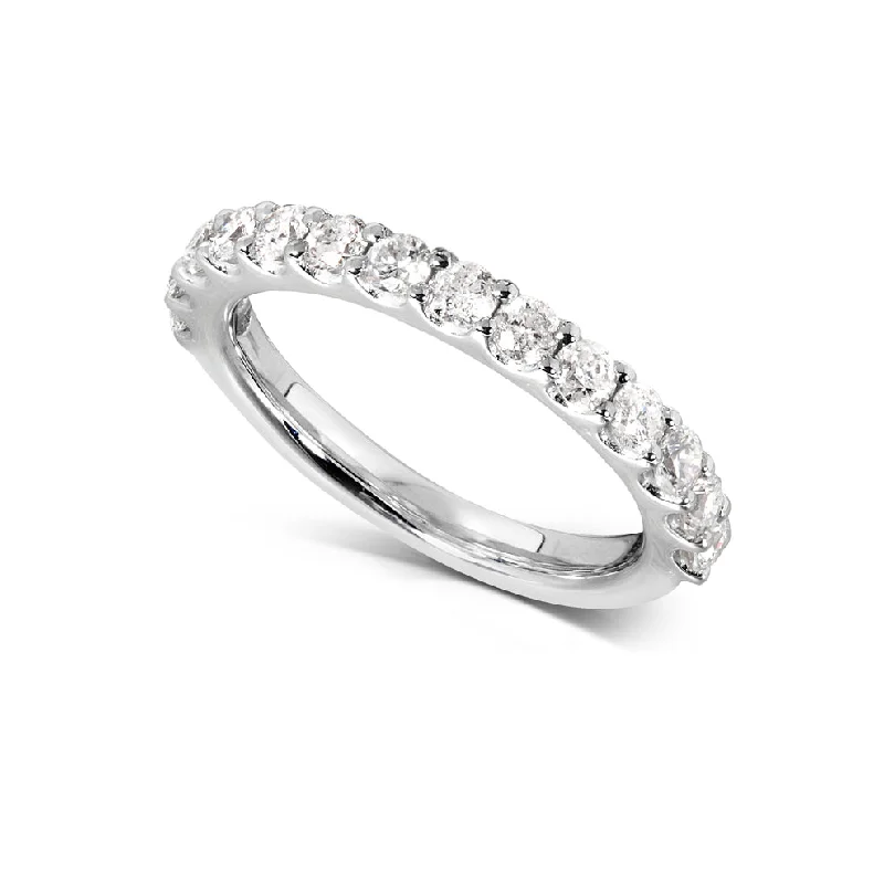 Rings with branch-inspired bands for organic -3/4ct.tw Round Brilliant Diamond Prong Band