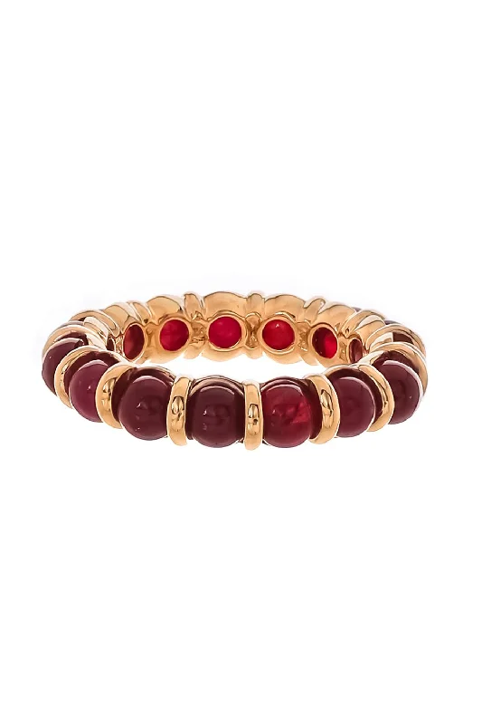 Rings with spiral ruby for bold twist -Greenland Ruby Roll Sphere Ring