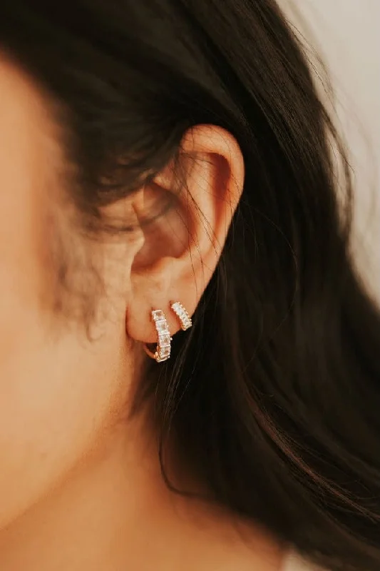 Rings with peridot gems for fresh green -Ivy Diamond Hoops