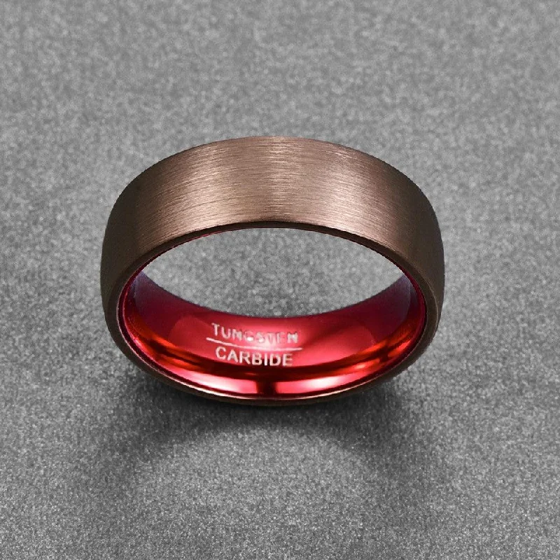 Rings with twisted rose gold band designs -Men's Fashion Simple Electroplated Tungsten Steel Ring