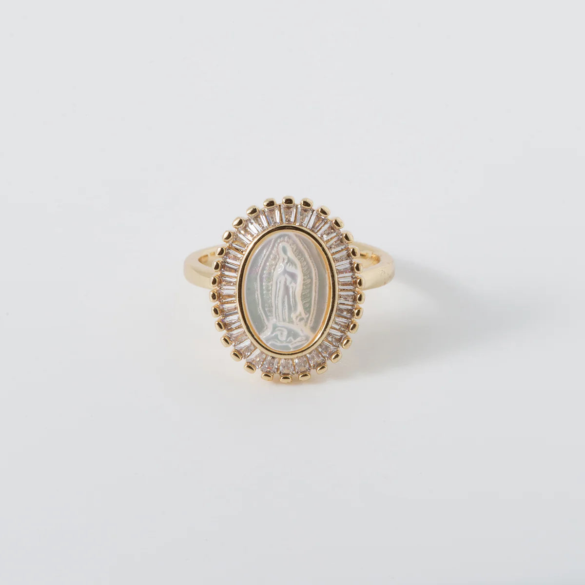 Rings with shield-shaped stones for boldness -Mother of Grace