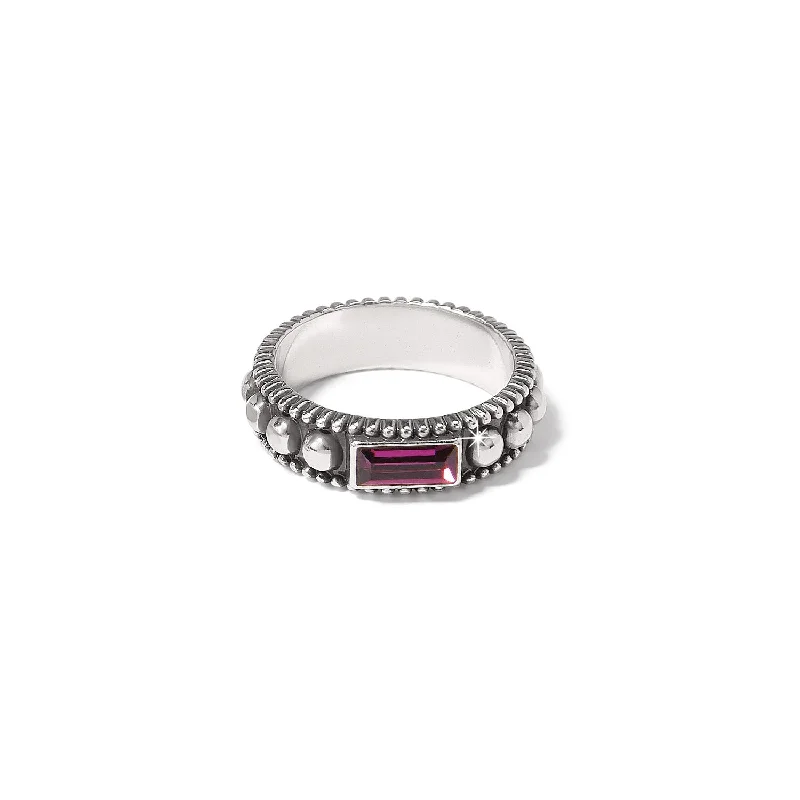 Stackable rings with mixed metal finishes -Pretty Tough Gem Ring - J6318A