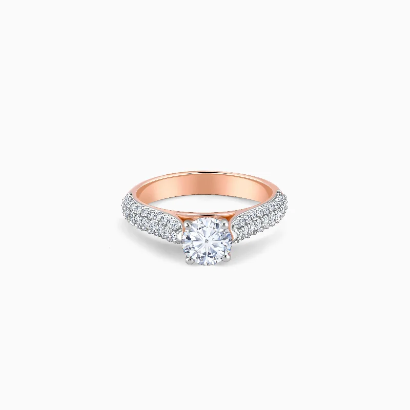 Rings with coral stones for vibrant pop -Rose Gold Solitaire Meraki Ring