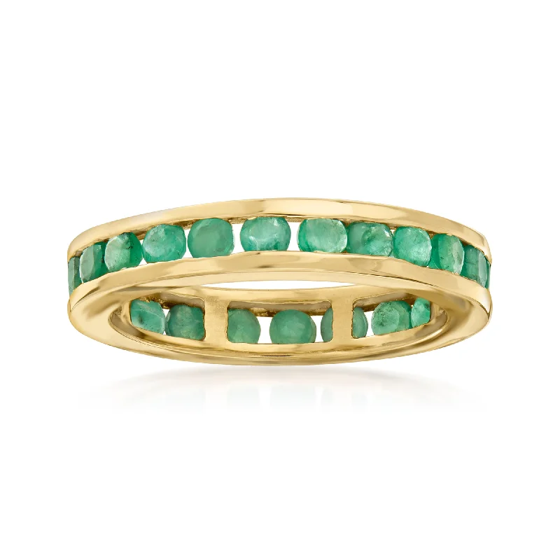 Rings with fluorite stones for rainbow shine -Ross-Simons Emerald Eternity Band in 14kt Yellow Gold