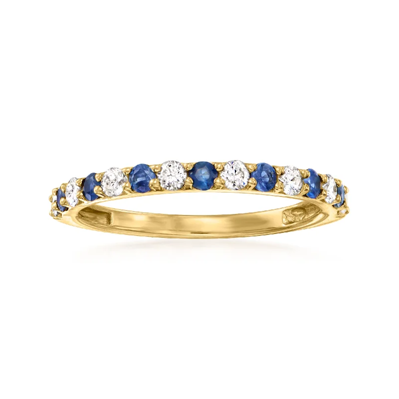 Rings with citrine stones for sunny vibes -Ross-Simons Sapphire and . Diamond Ring in 14kt Yellow Gold