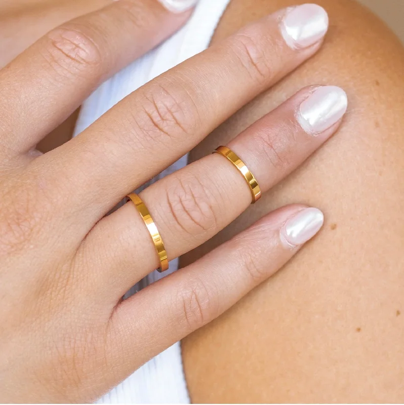 Rings with shield-shaped stones for boldness -Staple Ring