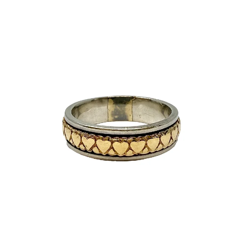 Handcrafted rings with raw emerald rough stones -Sterling Silver and 14K Gold Inlay Band