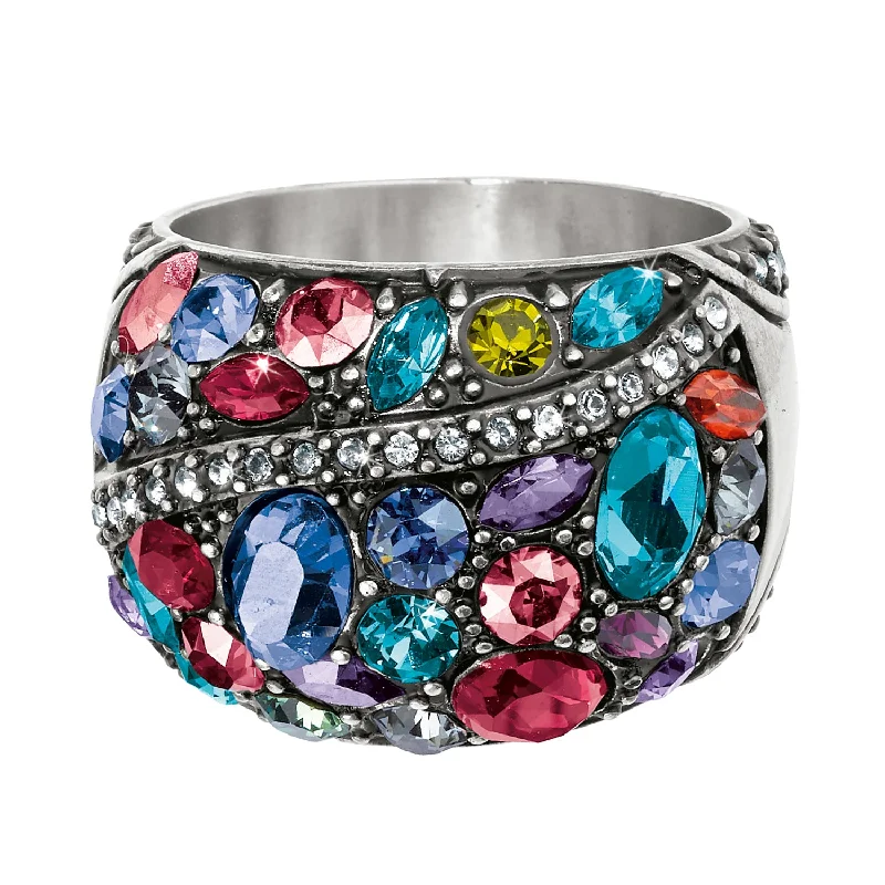 Rings with shield-shaped stones for boldness -Trust Your Journey Ring - J62643