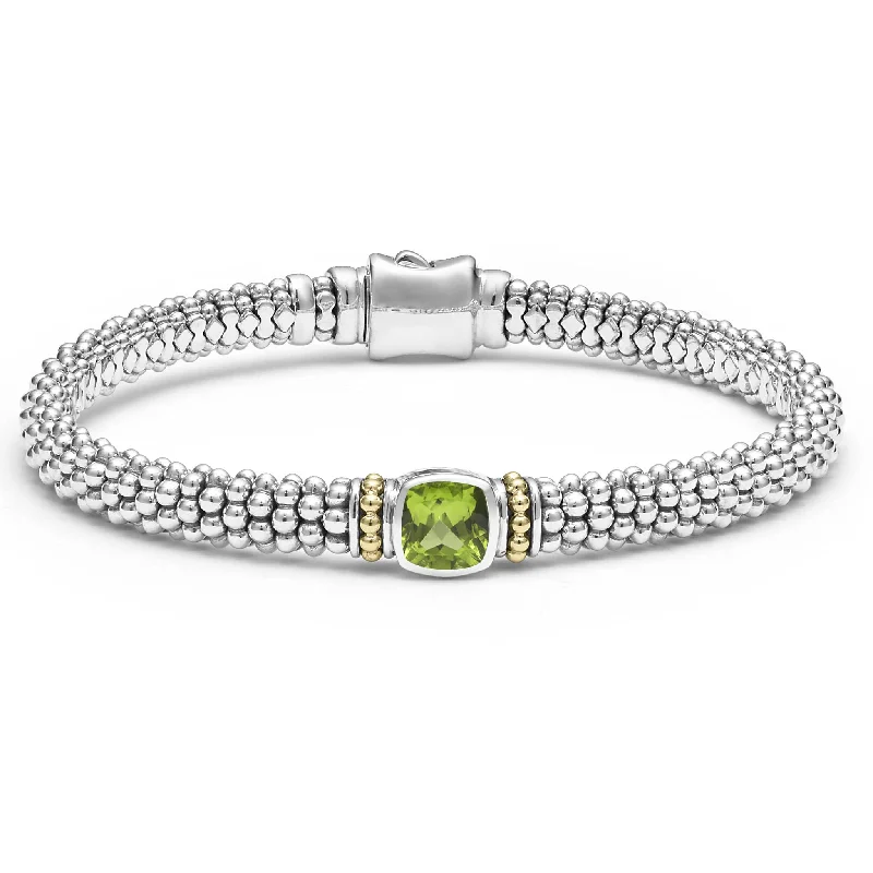 Simple bangle bracelets with smooth matte finishes for a subtle and modern style-Peridot Caviar Bracelet | 6mm (Size M)