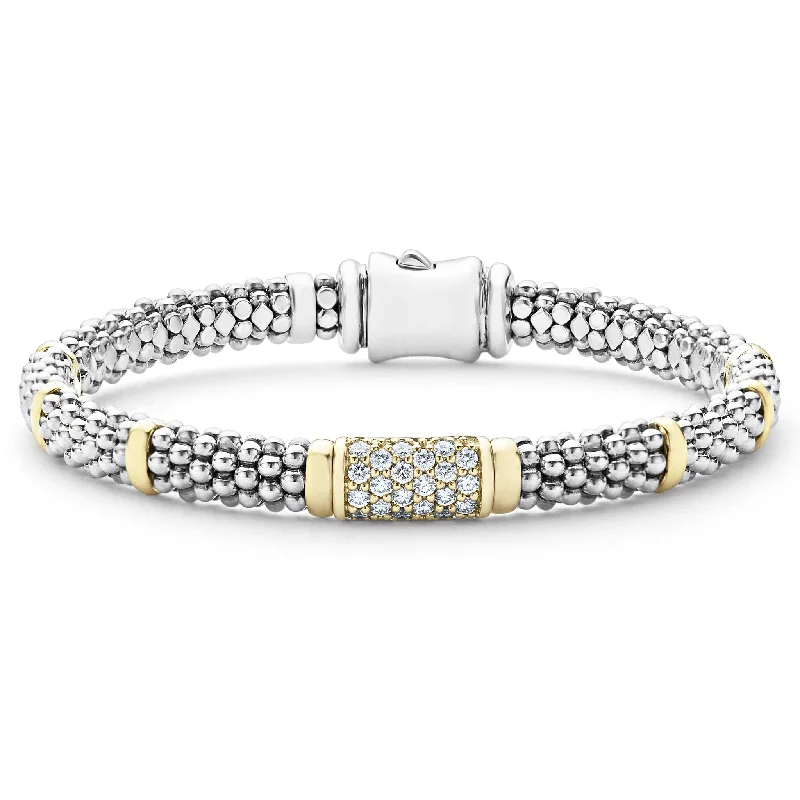 Best bangle bracelets with unique stone inlays for a one-of-a-kind accessory-Diamond Caviar Bracelet | 6mm (Size M+)