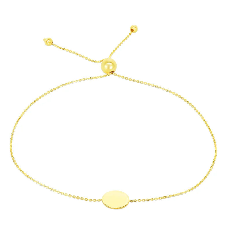 Wide bangle bracelets with boho-inspired patterns for a free-spirited design-14K Gold Circle Friendship Bracelet