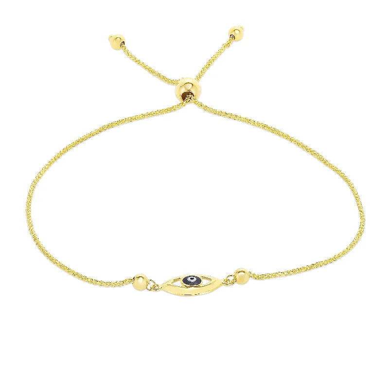 Best bangle bracelets with enamel floral patterns for a delicate and feminine touch-14K Gold Eye Friendship Bracelet