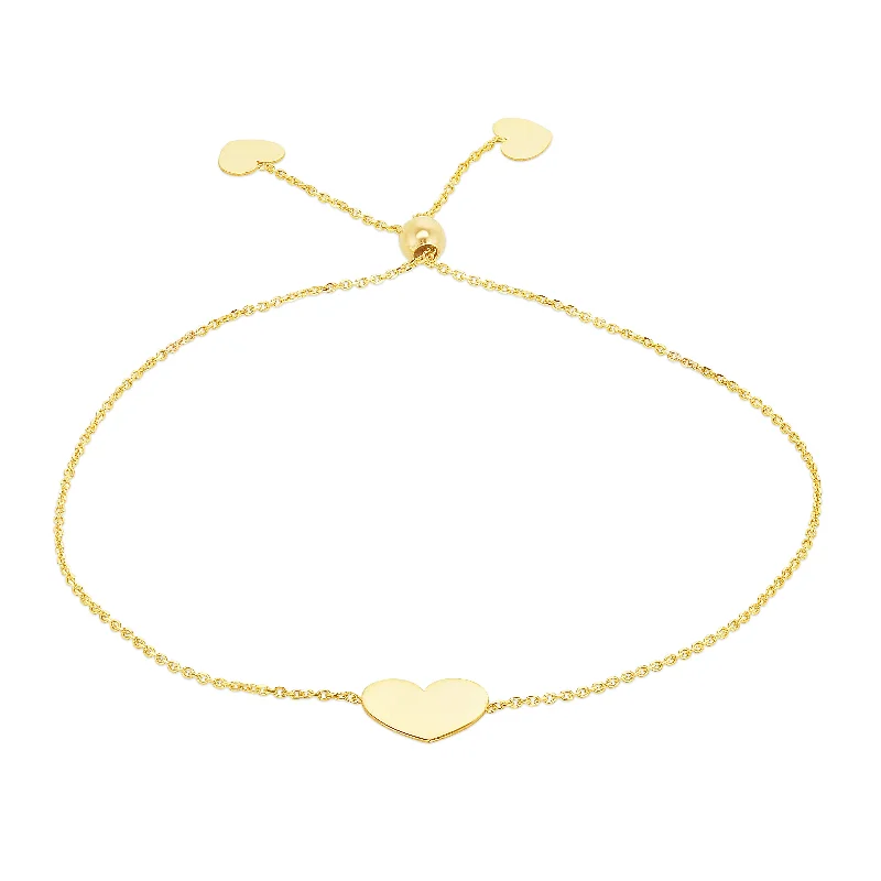 Best bangle bracelets with sapphire stones for an elegant and rich pop of color-14K Gold Heart Friendship Bracelet