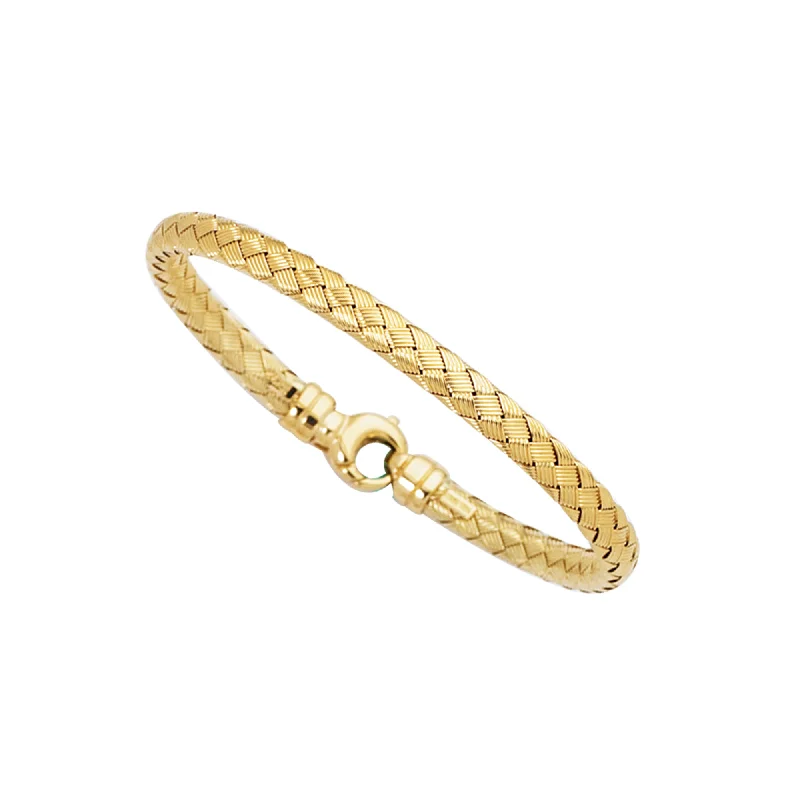 Best bangle bracelets with durable enamel finishes for long-lasting wear and vibrant colors-14K Gold Medium Weaved Bangle