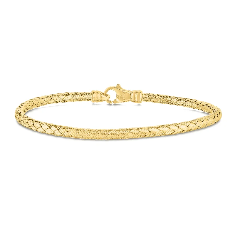 Classic bangle bracelets with clean lines for an elegant and versatile accessory-14K Gold Thin Weaved Bangle