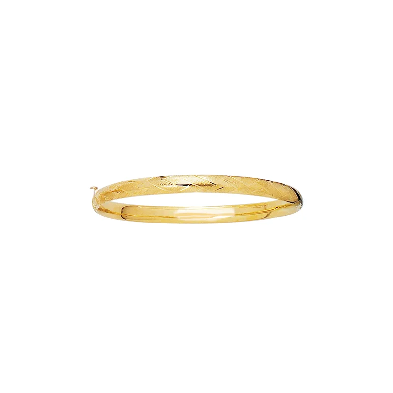 Best bangle bracelets with infinity symbols for a design full of meaning and charm-14K Gold X Pattern Childrens Bangle