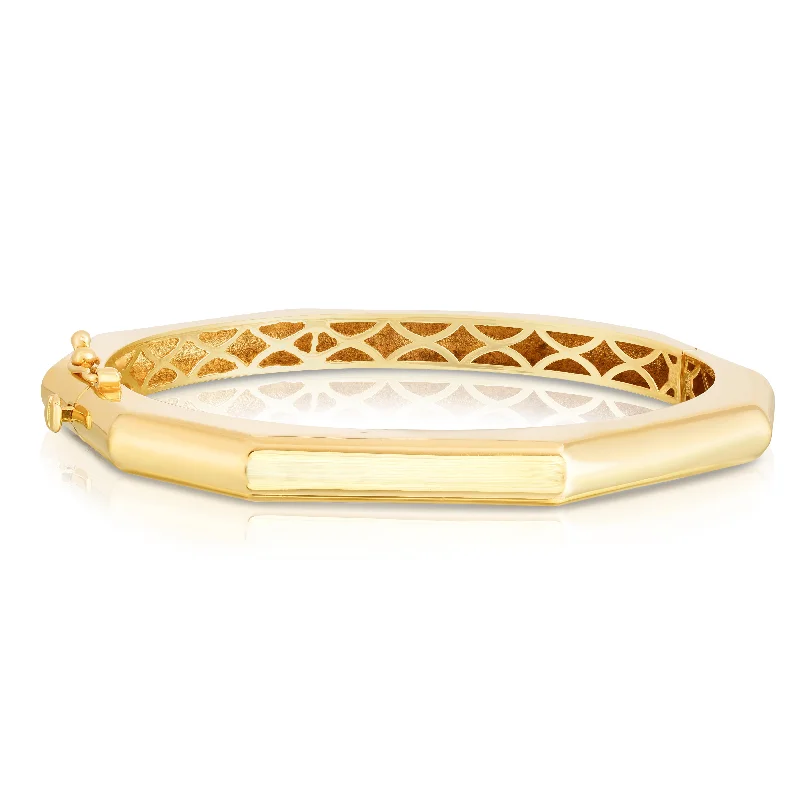 Best bangle bracelets with infinity symbols for a design full of meaning and charm-14K Octagon Edge  Bangle