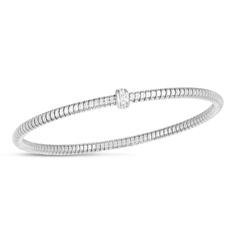 Best bangle bracelets with durable enamel finishes for long-lasting wear and vibrant colors-14K Stretch Tubogas Diamond Bracelet