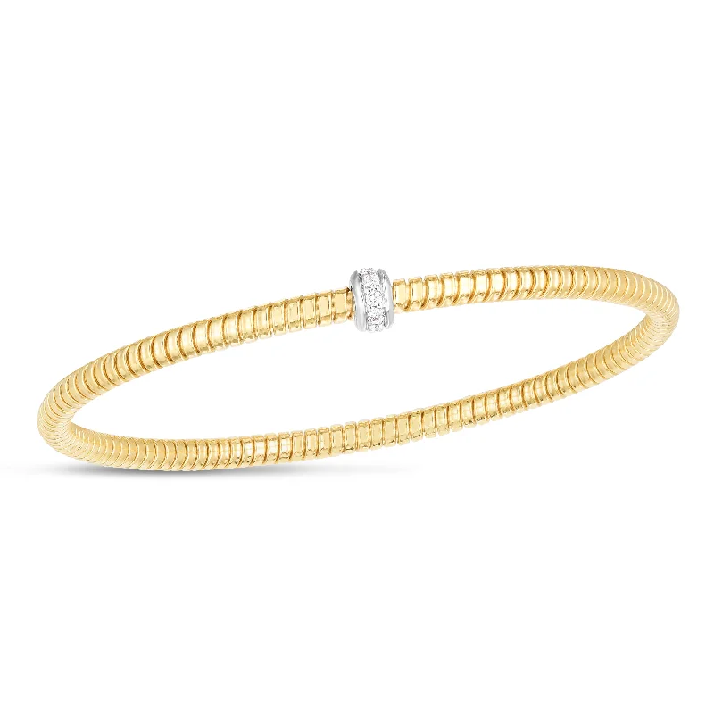 Best bangle bracelets with thin, delicate chains for an understated, sophisticated look-14K Stretch Tubogas Diamond Bracelet