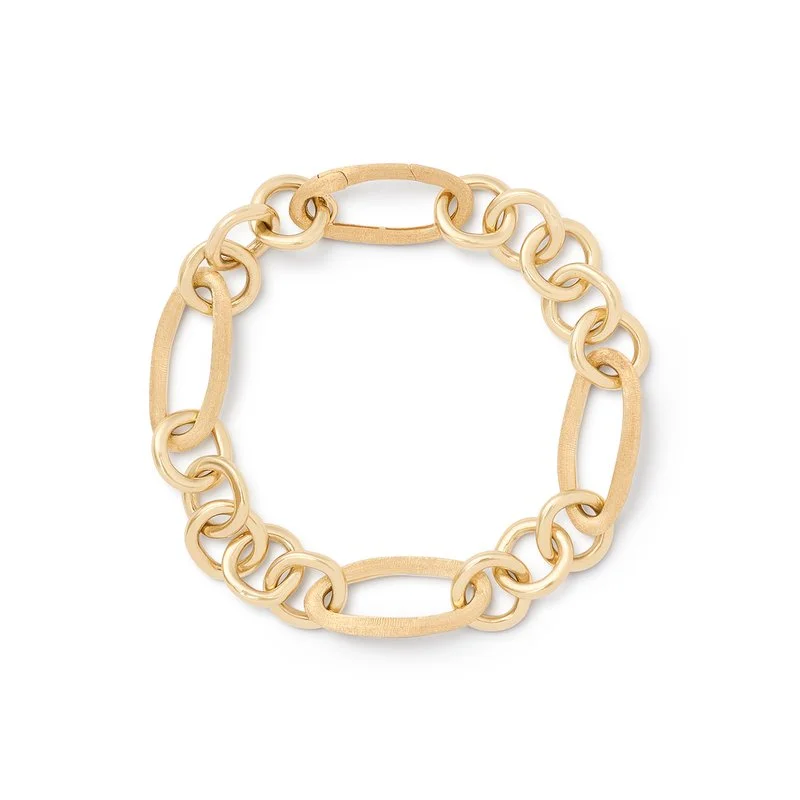 Best bangle bracelets with smooth sterling silver for a polished, refined finish-Gold Link Bracelet