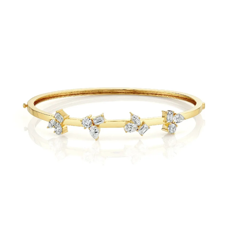 Best bangle bracelets for stacking with delicate and thin designs for layering-2.40ctw Diamond Montage Cluster Bracelet