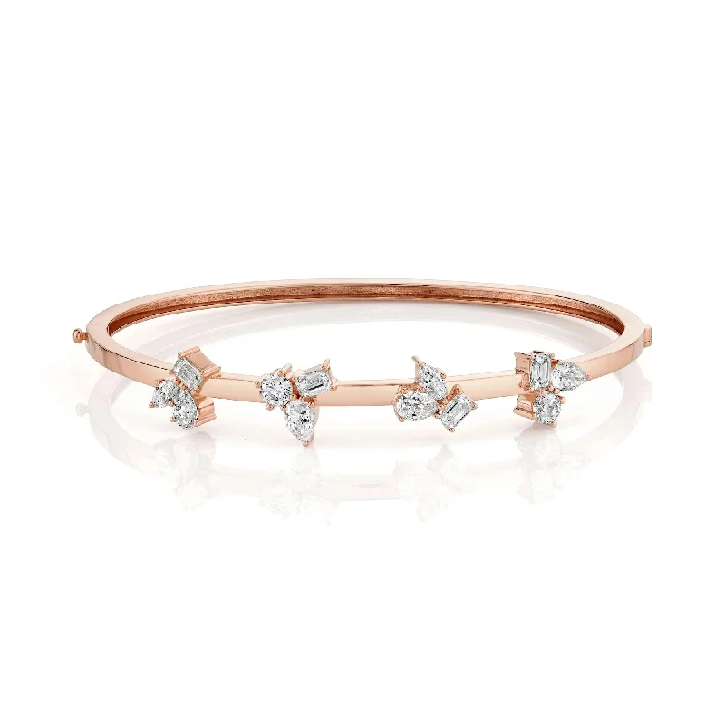 Elegant bangle bracelets with diamonds for a luxurious and sparkling accessory-2.40ctw Diamond Montage Cluster Bracelet