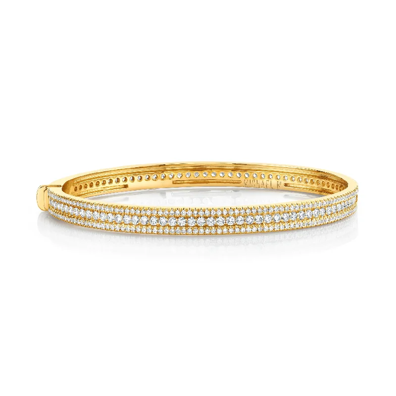 Wide bangle bracelets with modern geometric patterns for a bold fashion statement-3.05ctw Diamond Europa Bangle