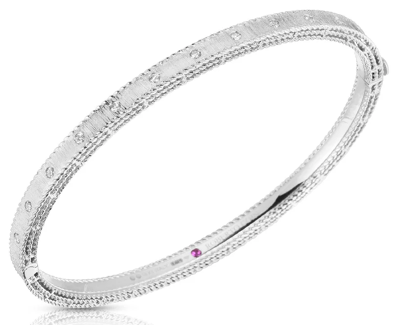 Simple bangle bracelets with open designs for a trendy and minimalist style-Princess Symphony Diamond Bangle