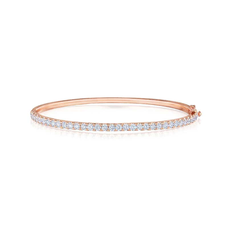 Best bangle bracelets with heart-shaped charms for a romantic and sweet touch-Stackable Bangle with Diamonds