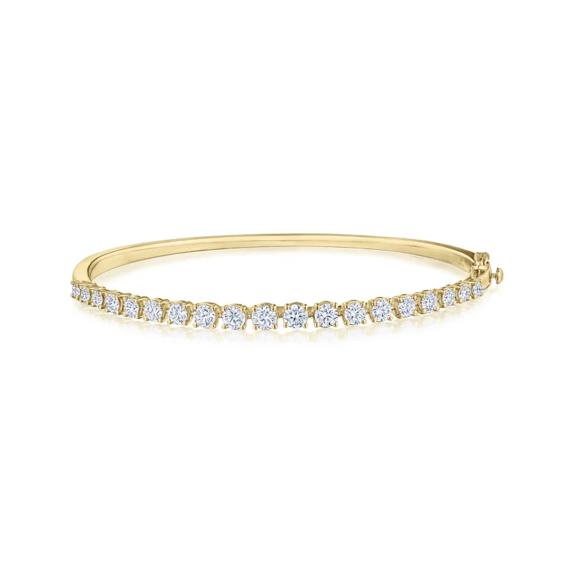 Art deco bangle bracelets with bold lines and shapes for a vintage-inspired flair-Starry Night Bracelet with Graduated Diamonds