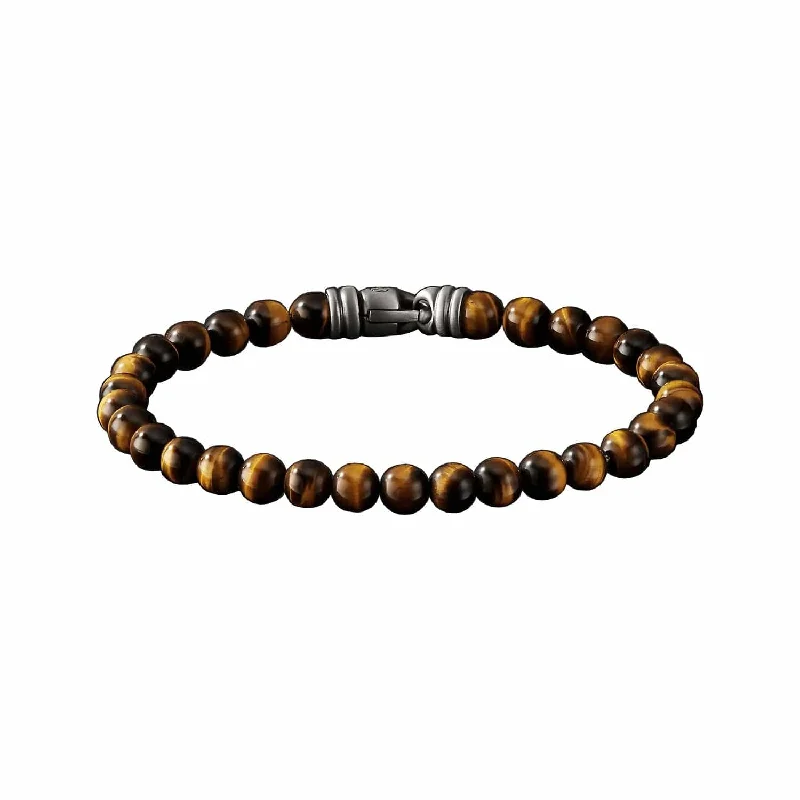 Best bangle bracelets for women with elegant gold designs for every occasion-Spiritual Bead Bracelet in Polished Tiger's Eye