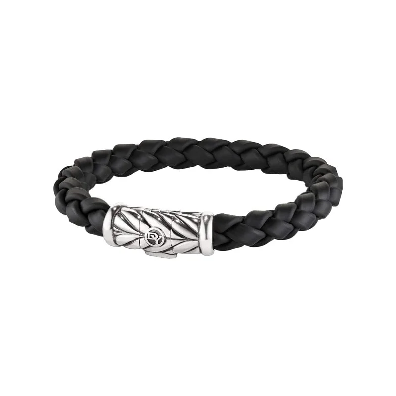 Minimalist bangle bracelets with a thin profile for a sleek and subtle appearance-Chevron Rubber Bracelet