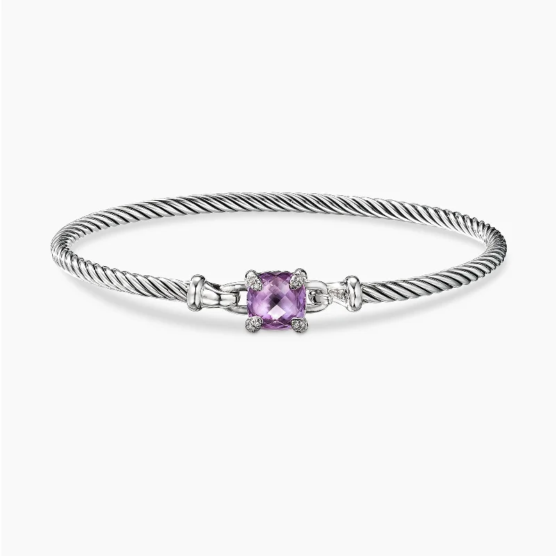 Best bangle bracelets with durable enamel finishes for long-lasting wear and vibrant colors-Chatelaine Bracelet in Amethyst with Diamonds