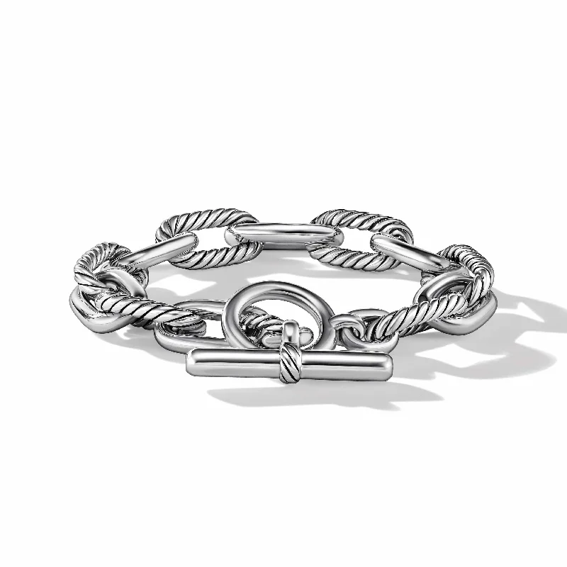 Best bangle bracelets with vibrant stones for a rich and colorful appearance-DY Madison Toggle Chain Bracelet in Sterling Silver