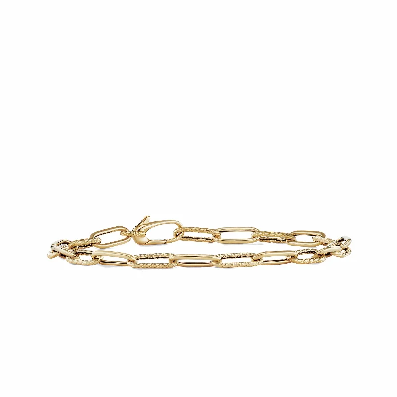 Wide bangle bracelets with boho-inspired patterns for a free-spirited design-DY Madison Chain Bracelet in 18K Yellow Gold