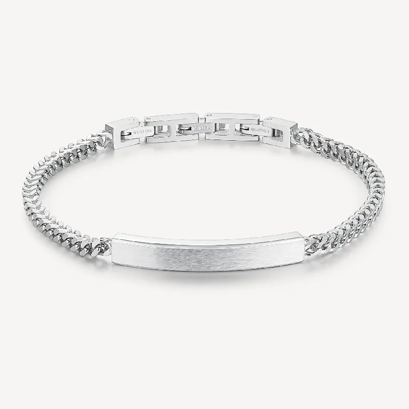 Best bangle bracelets with minimalist silver designs for a timeless, versatile look-Bar Bracelet in Stainless Steel