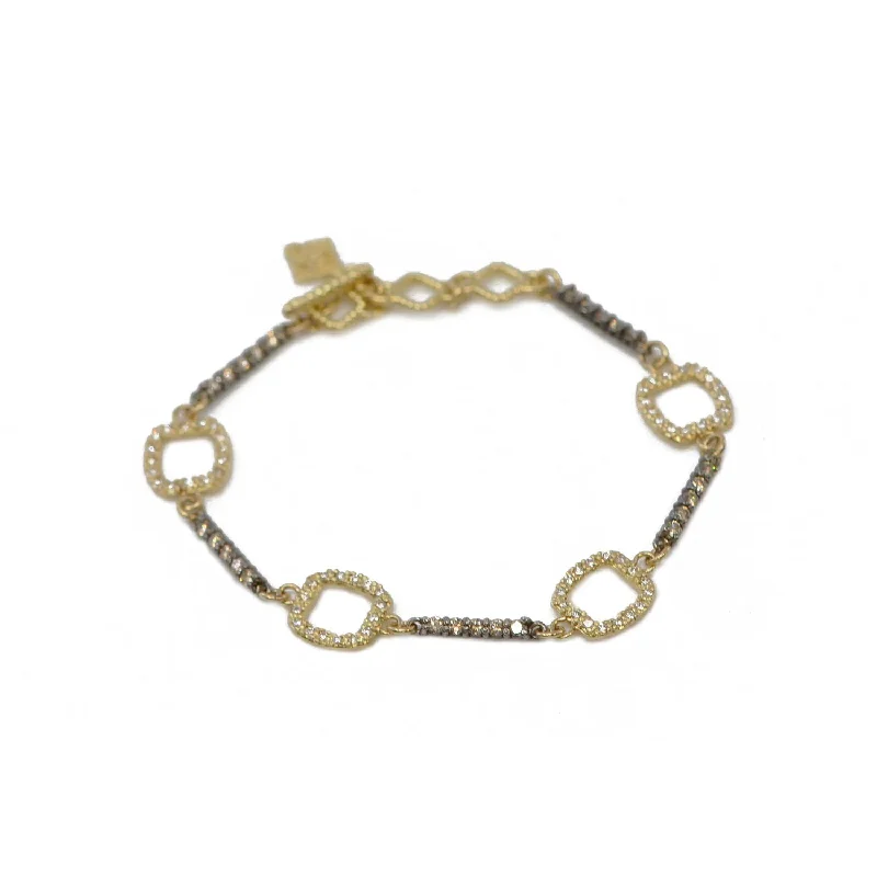 Luxury bangle bracelets with diamond accents for a sparkling, high-end accessory-Gold Paperclip with Diamond Bracelet