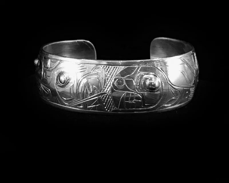 Best bangle bracelets with natural wood for a unique and earthy aesthetic-Bracelet- G. Chilton, Silver, 3/4", Various Designs