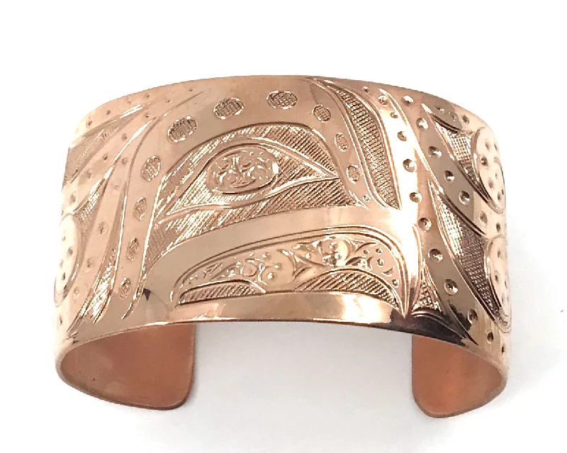 Bangle bracelets with polished marble inlays for a chic and trendy appearance-Bracelet- N. Galanin, Copper, Various Design, 1.5"