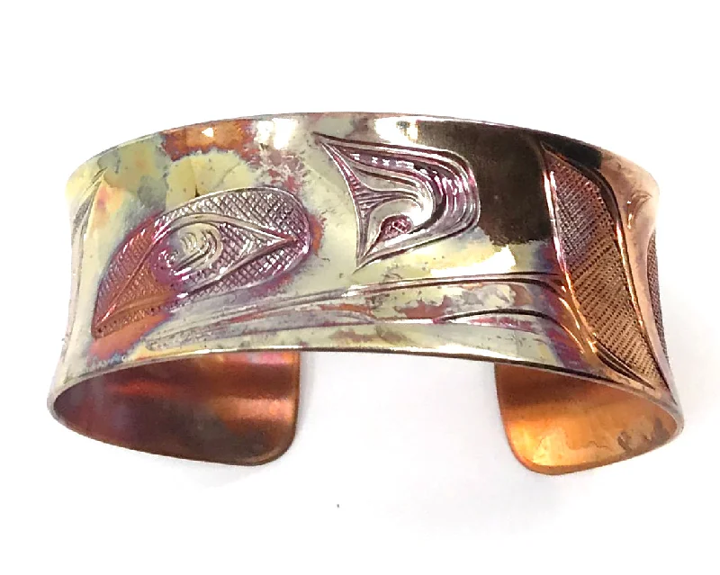 Stainless steel bangle bracelets with polished finishes for a sleek and durable design-Bracelet- N. Galanin, Heat-Treated Copper, Various Designs/Size