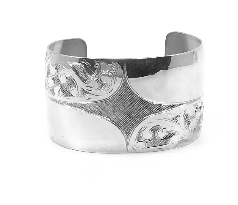 Best bangle bracelets with pastel enamel for a soft and delicate aesthetic-Bracelet- N. Galanin, Silver, Ocean Tides, 1.5"